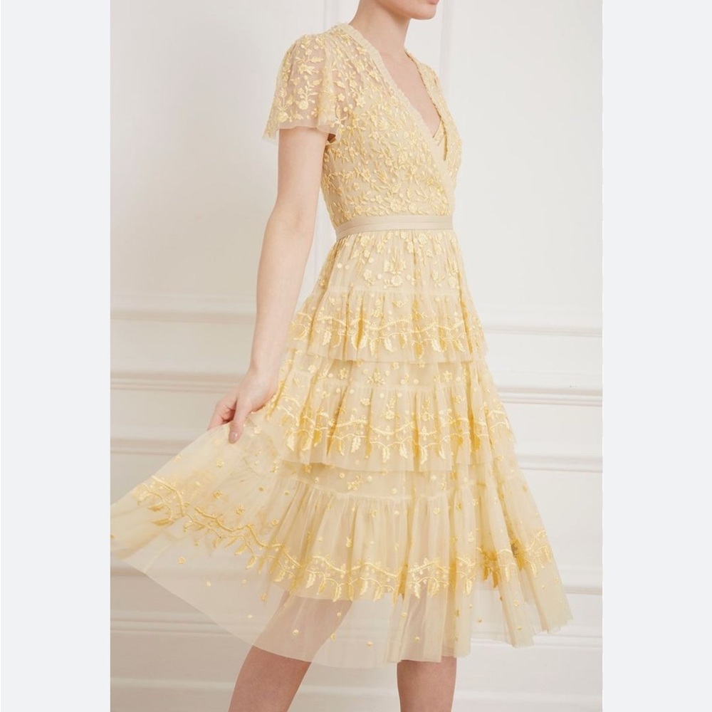 Needle & Thread Belle of the Ball gown lace rushed dress floral tulle tiered